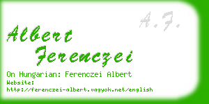 albert ferenczei business card